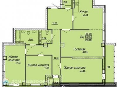 4-комнатная квартира в ЖК Вернисаж, 151 м2, 9/24 эт.