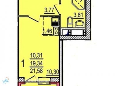 Студия ЖК Авиатор, 22 м2, 8/16 эт. Студия ЖК Авиатор, 22 м2, 8/16 эт.