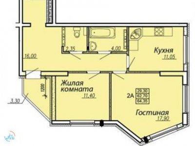 2-к.кв. ЖК Атлант, 65 м2, 11/24 эт. 2-к.кв. ЖК Атлант, 65 м2, 11/24 эт.