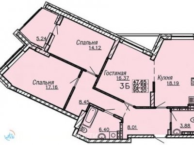 3-к.кв. ЖК Монблан, 95 м2, 22/24 эт. 3-к.кв. ЖК Монблан, 95 м2, 22/24 эт.