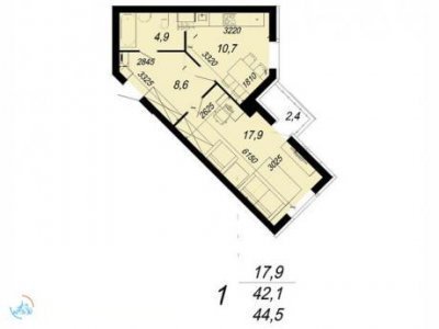 1-к. кв. ЖК Уральский, 45 м2, 2/21 эт. 1-к. кв. ЖК Уральский, 45 м2, 2/21 эт.
